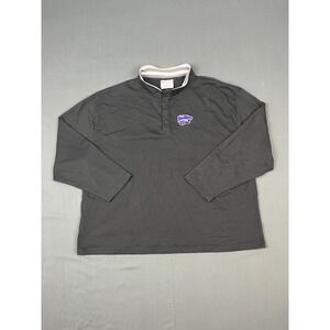 Kansas State University Sweatshirt Mens 2XL Black KSU Wildcats Champion 4 Button